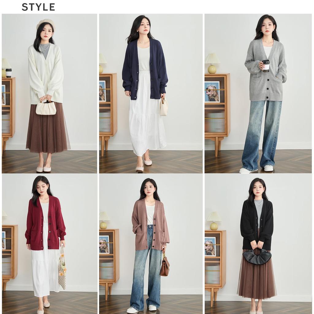 Jinghuiyue Knit Cardigan Loose Loose Cold Weather Perfect for Casual and Everyday Women's Sweater, Fit, V-Neck, Fit, Thick, Protection, Students,
