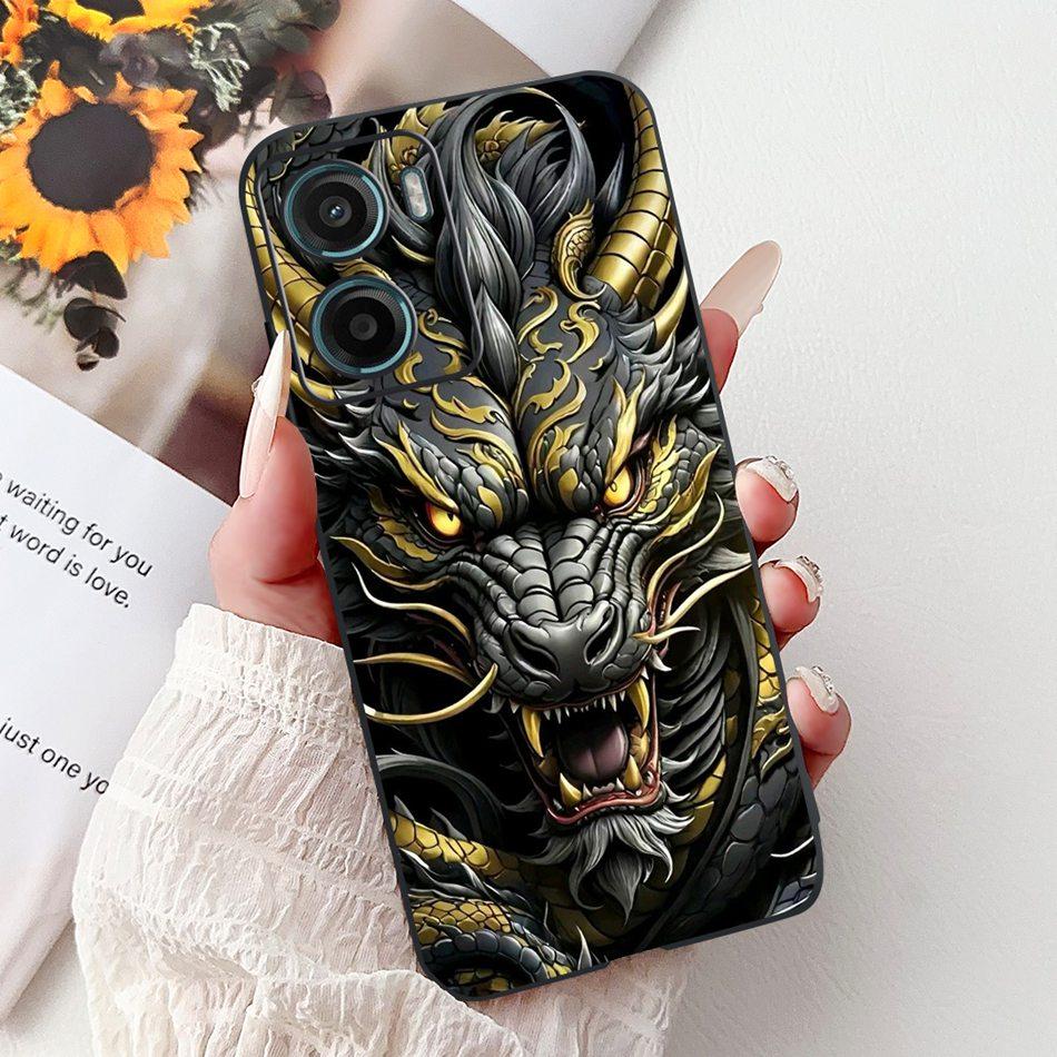 For Motorola Moto G05 G15 E15 2024 Floral Butterfly Phone Case For MOTO G05 G15 E15 4G Black Silicone Soft Lightweight Case