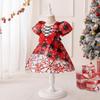 Christmas Cosplay Dress for Includes and Deer Cute Costume for Parties and Princess [SUBTRY] Girls, 4-Piece Set, Dress, Headband, Decorations,