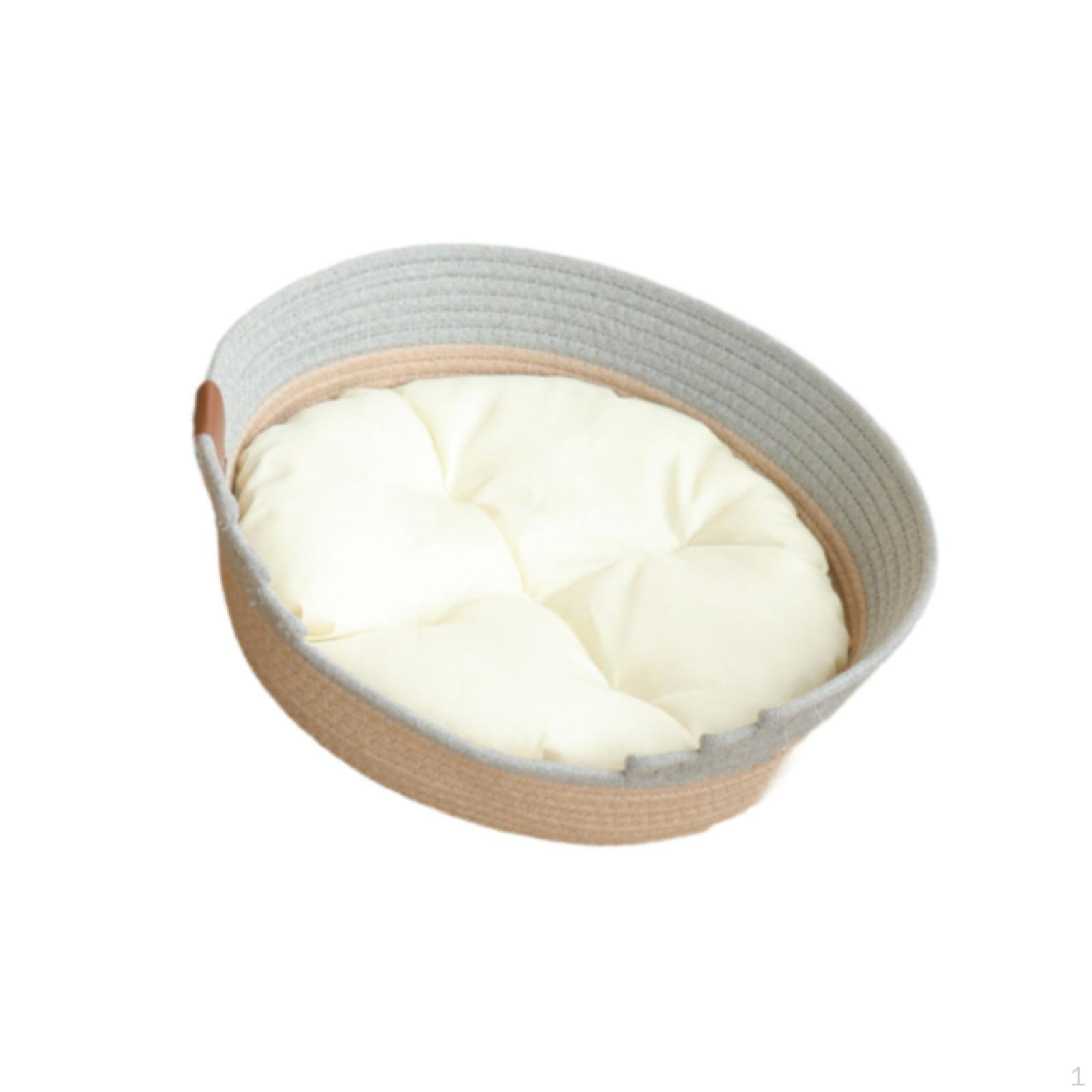 

Cat Bed Basket with Cushion, Portable Pet House for Indoor Use S