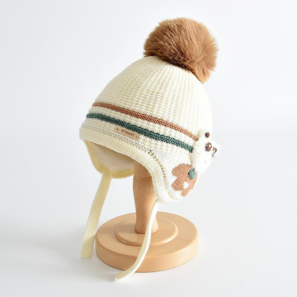 Baby Knit Hat: Cute, Warm, Windproof Ear Protection for Autumn & Winter
