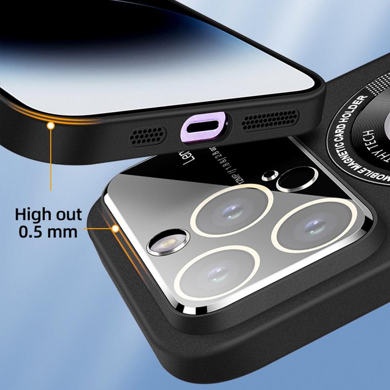 Magnetické puzdro na bezdrôtové nabíjanie Magsafe pre Iphone 14 13 12 Pro Max Logo Otvor na fotoaparát Kryt na mobilný telefón Funda