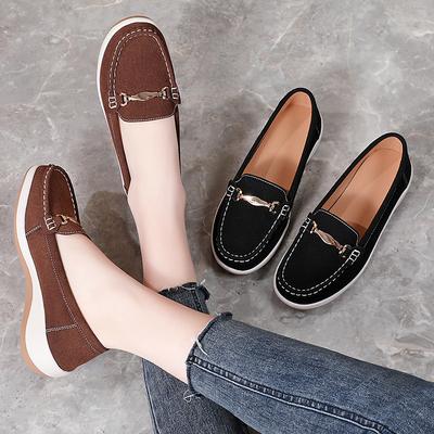 Mocassins Penny de Camurça para Mulher Mocassins de Condução Caminhada Casuais Sapatos de Barco Slip On Confortáveis Sapatos Loafer para Mulher Vestido Escritório Trabalho Sapatos Rasos