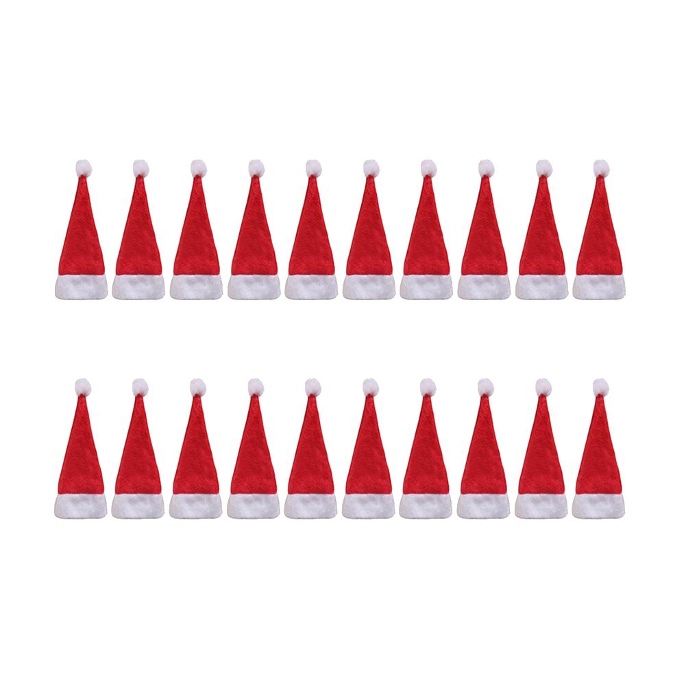 20-100Pcs Xmas Lollipop Hats Mini Candy Christmas Caps Wine Bottle Covers Holder Creative Chic Ornament for Table Dinner Decor