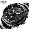 Stainless Steel Trinocular Sports Men'S Watch Waterproof Solid Steel Strap Watch
