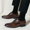 Fashion Designer New Men's Brown Black Lace Up Brogues Oxford Shoes Formal Wedding Dress Homecoming Sapatos Tenis Masculino
