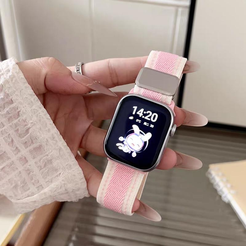 Stijlvolle Nylon Magnetische Band Voor Apple Watch 10 Ultra 9 8 7 Schattige Band Voor iwatch 42mm 46mm 49mm 45 41 40 42 44 38