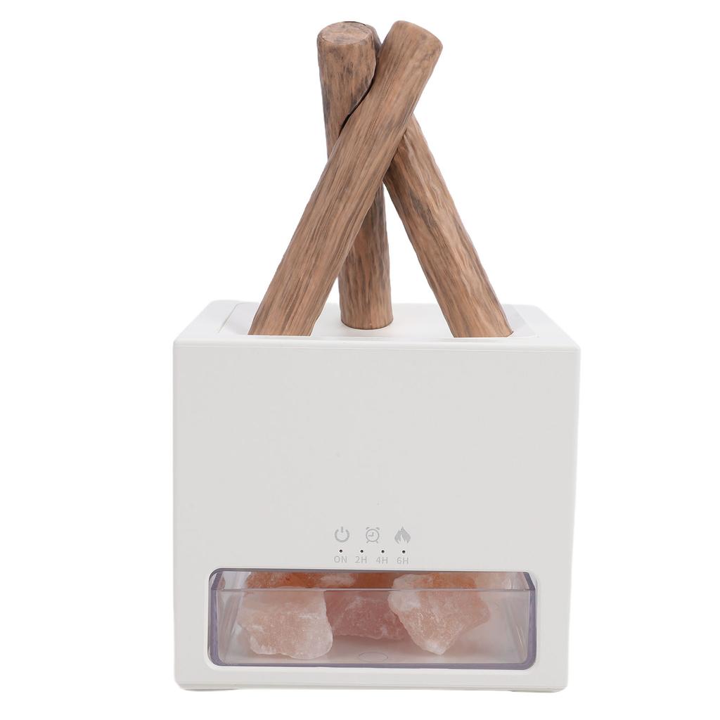 Campfire Flame Fire Diffuser Humidifier USB Aromatherapy Essential Oil Diffuser with Colorful Lights Realistic Rocks