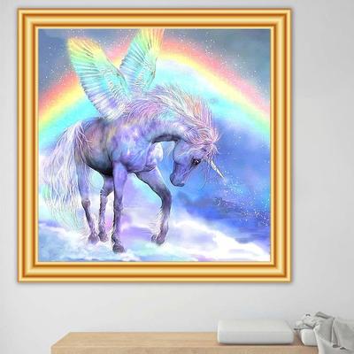 Diament Haft Rainbow jednorożec 5d Diament Malarstwo Cross Stitch Pełna Kwadratowa/Okrągły Zwierząt Mozaika Obraz Dżetów Dekoracji