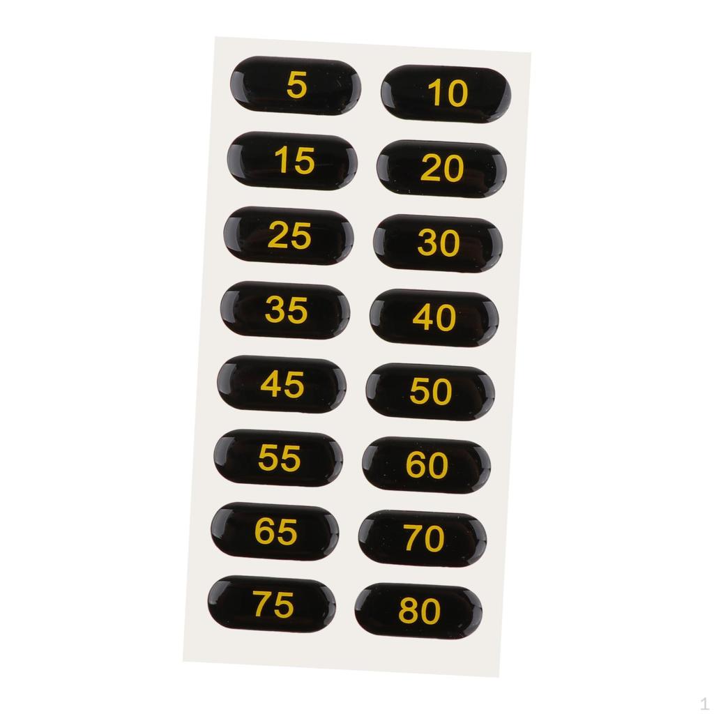 Weight Stack Labels Stickers Black Background Number Tags for Gym Sporting