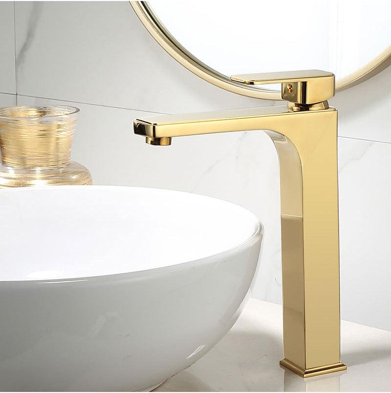 Basin Faucet Gold Bathroom Faucet Single handle Basin Mixer Tap Brass Lavotry Mixer Bathroom Sink Faucet Brass Sink Water Crane