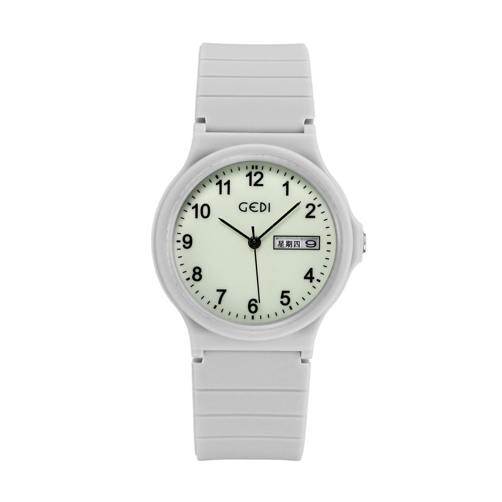Simple Calendar Student Women'S Watch Candy Color Round Silicone Watch Women'S Waterproof Quartz Watch