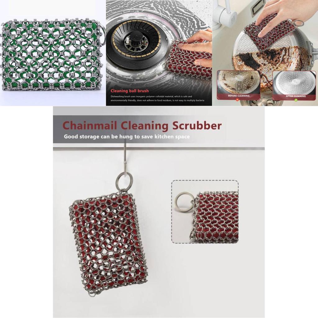 Kitchen Scrubbing Tool With Metal And Silicone For Pots And Pans Cleaning In Home Kitchen