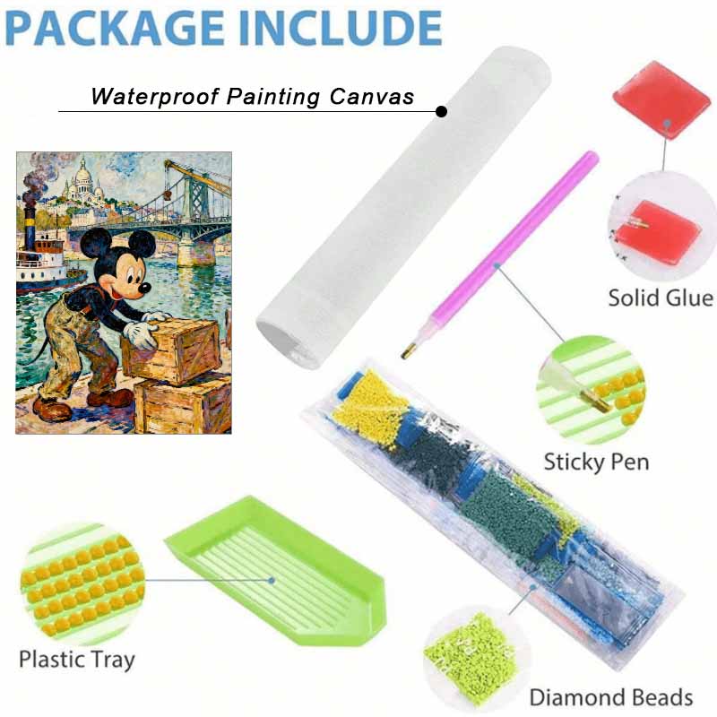 Disney 5D diamond painting set DIY handmade diamond painting art production Mickey Mouse riverside work diamond decorative painting
