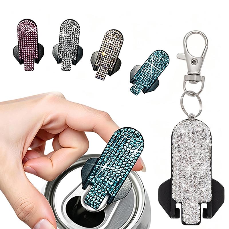 Portachiavi Apribottiglie Bling Creativo Strumento Apribottiglie per Bevande con Strass Piccolo Portatile Facile da Impugnare Uso Campeggio Casa