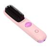 Cordless Hair Straightener Brush Fast Heating USB Rechargeabl LCD Portable Hair Straightening Comb Pink