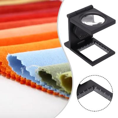 Glass Lens 10X Magnifier Foldable Precision Folding Magnifier Portable LED Lights Linen Tester Fabric Inspection