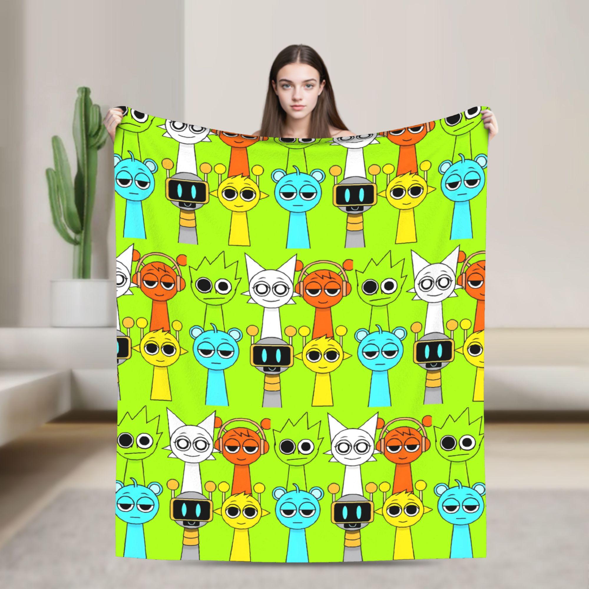

Sprunkis Game Blankets Fleece Novelty Breathable Throw Blankets for Chair Covering Sofa All Season 150x180cm