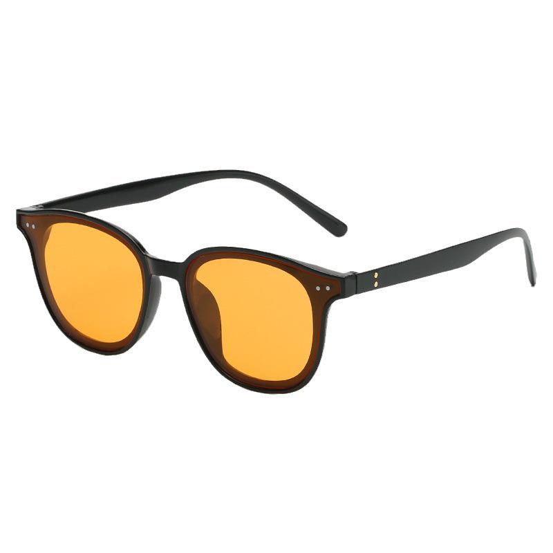 2025 Korean Style Unisex Small Frame UV Protection Sunglasses with Brown Lenses - Trendy and Stylish оранжевый
