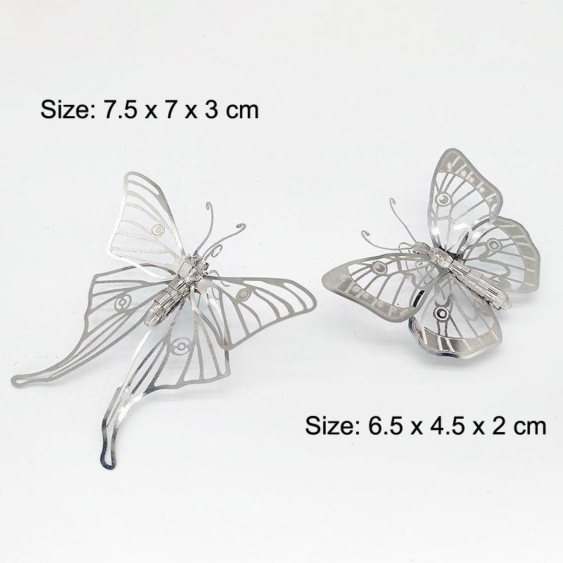 

2 Pcs Butterfly Model 3D Metal Puzzle Kits Animal Insect Beautiful Butterfly Assembly Model Jigsaw Puzzle Toys For Kids Adult
