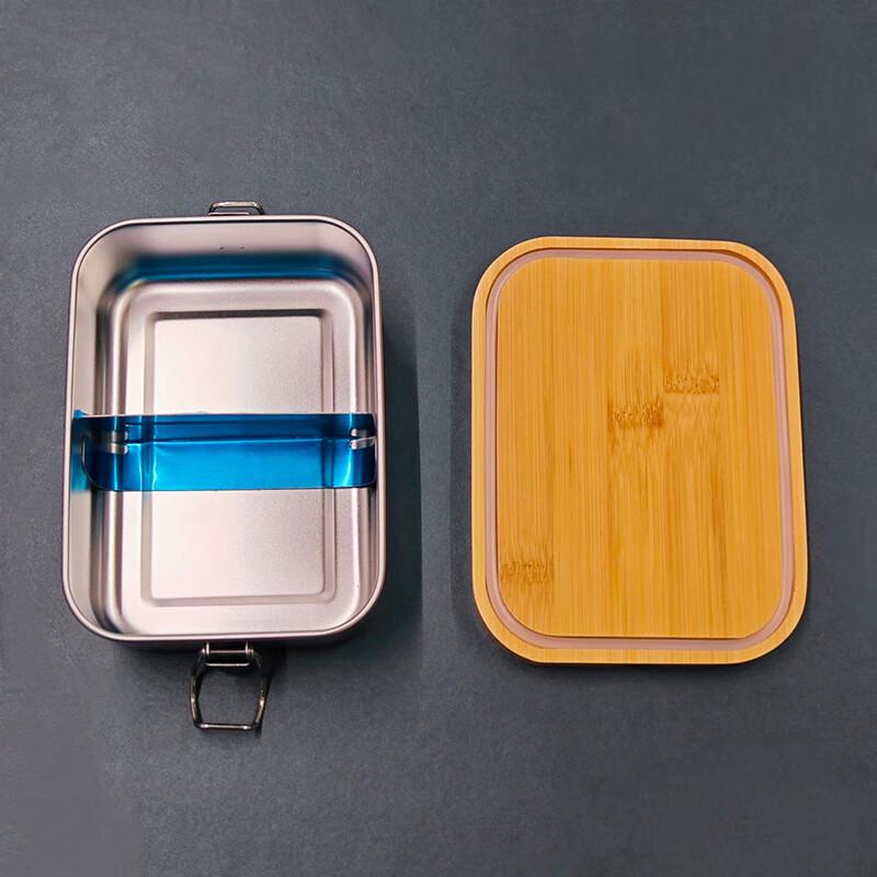 Zhi Shi 304 Stainless Steel Bento Box with Bamboo Lid