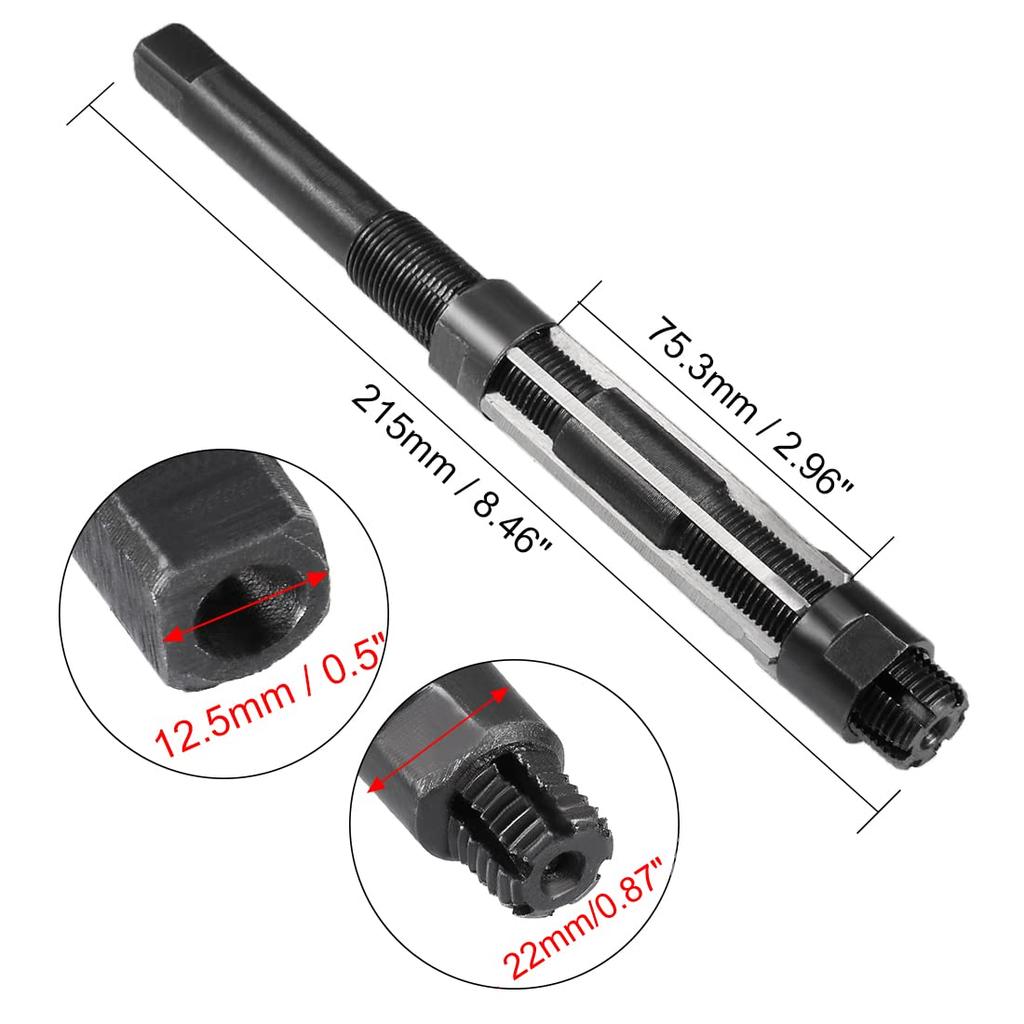 uxcell Hand Reamer HSS Square End Adjustable Metal Hole Cutting Tool Adjustment Range 23-26mm