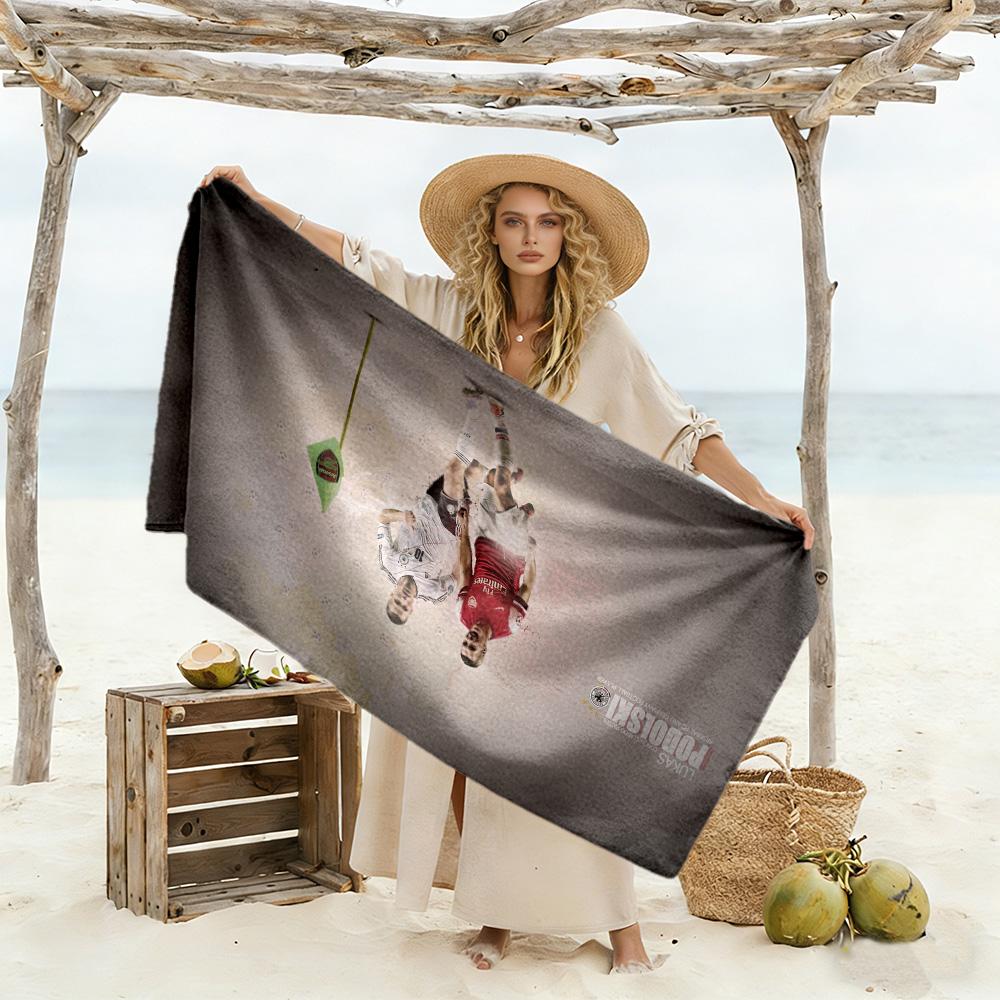 Football Players Action Beach Towel Soft Durable Quick-Dry Comfortable Lightweight