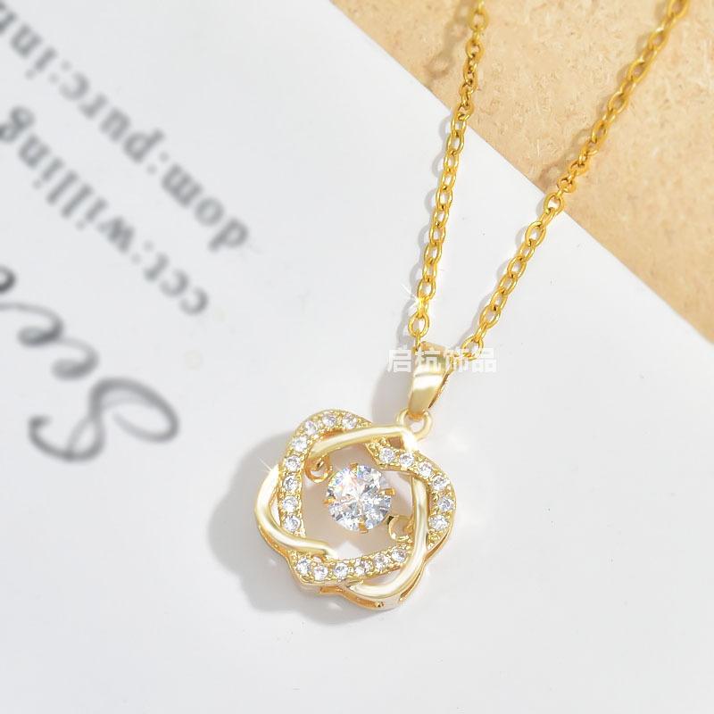 Wind Hexagram Love Necklace Female Fresh Simple Beating Heart Pendant Collarbone Chain