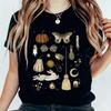 Mystical Nature Graphic T Shirt Unisex Bohemian Floral Crystal Mushroom Dragonfly Print Casual Short Sleeve Tees For Daily Wear