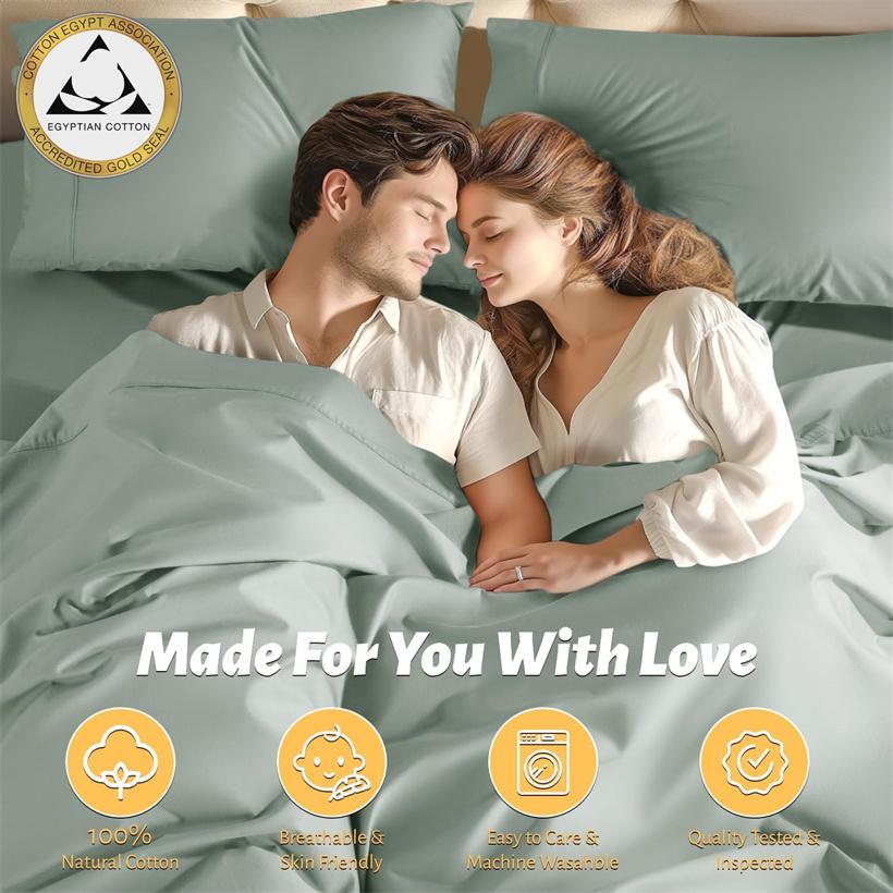 100% Ägyptische Baumwolle Bettlaken-Set, 800TC Luxus-Bettwäschesets, Weiche Sateen-Webart Spannbettlaken Bettlaken Kissenbezug Mehrere Größen