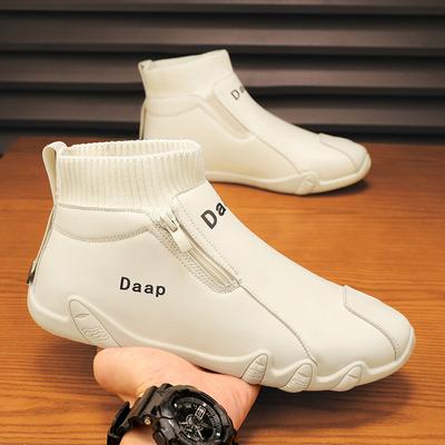 High Top Casual Shoes for Men High Quality Waterproof Men's Boots Fashion Comfortable Work Shoes Outdoor Non-slip Men Ankle Boot