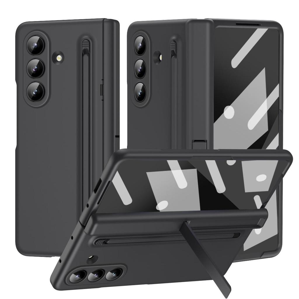 For Samsung Galaxy Z Fold 7 6 5 4 Phone Case ,Hinged Protection Cover Shockproof PC + Screen Tempered Glass Protector Film With Pen Slot & Free Stylus