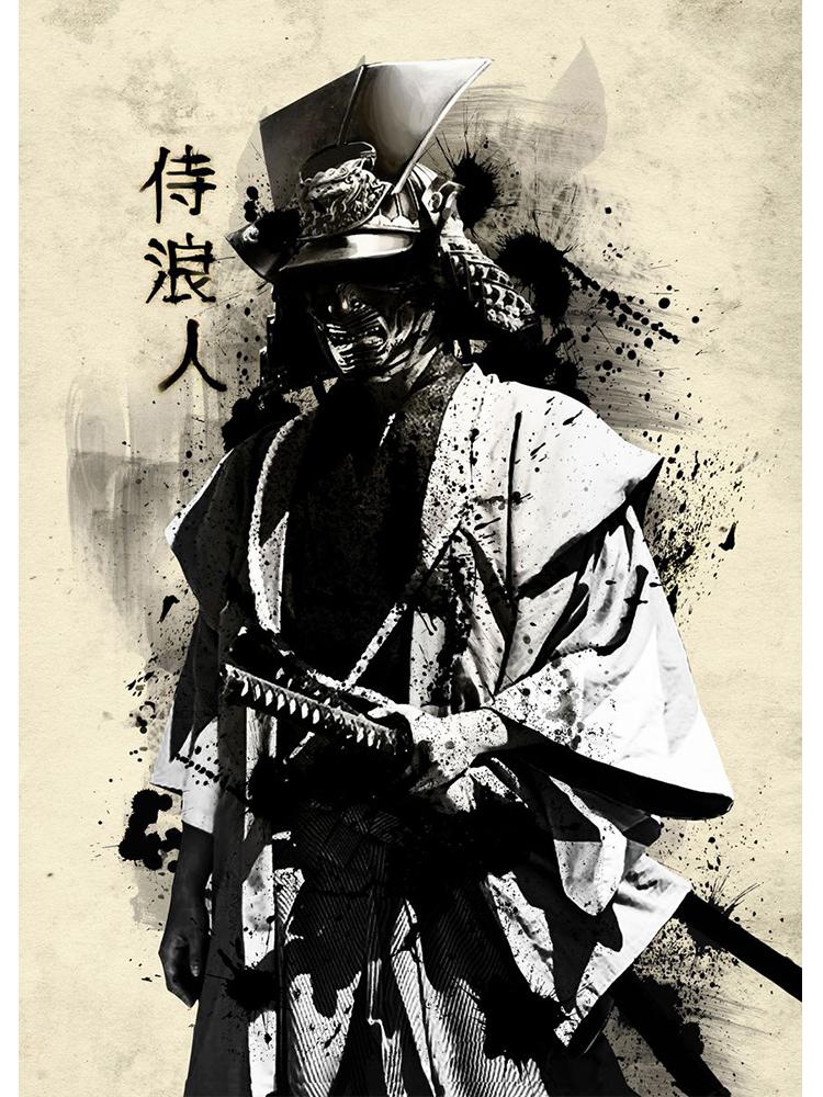 Retro Japanese Samurai Posters Canvas Painting Japan Culture Wall Art Picture For Living Room Home Decoration Frameless
