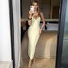 Cross-border European and American Temperament Elegant Hip Sling Solid Color Dress Women's Clothing Spring and Summer Independent Station