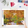 Full Round Diamond Painting Landscape Fallen Leaves Diamond Art Embroidery Scenery Home Decor 30x40cm/12x16inch