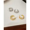 Metal Double Layer Hoop Earrings Ear Clip without Pierced Female Minimalist All-Match Temperamental Stud Earrings Special-Interest Earrings Tide