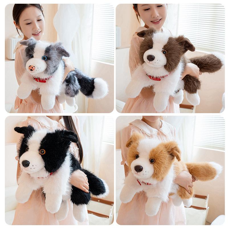 40/50CM Four Colours Border Collie Collar Style Plush Toys Soft Stuffed Puppy Doll Funny Accompany Toys for Kids Gifts