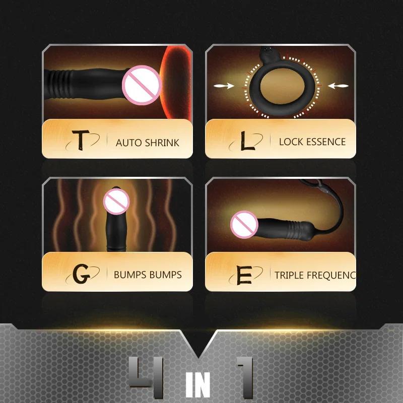 Pocket Pusssy Rings For Man Vibrating Magic Wand Sleeve For Penis Simulators Men Sexy Tools Ass Plug Adult Products God Toys