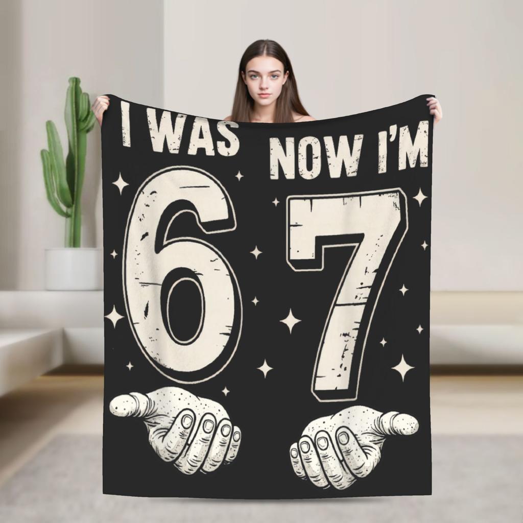Six Seven 67 Steal A Brainrot Meme Flannel Blanket Warm Throw Blanket for Bedroom Decorative Novelty Bedspread Sofa Bed Cover