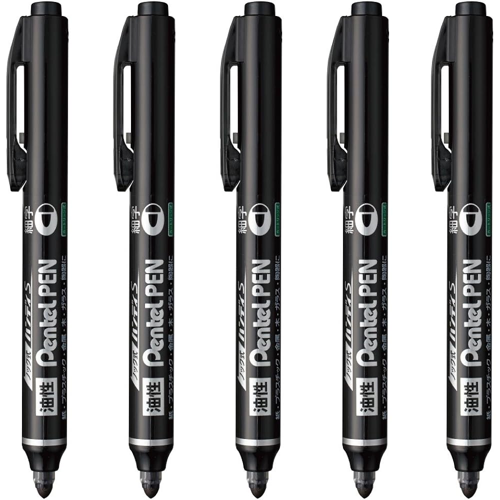 Масляный маркер Pentel, Нажимной, Handy S, PentelPen, XNXS15-AP, Тонкий, Черный, 5