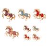 Wealth Horse Car Keyring Rhinestones-Encrusted 3D Zodiac Horse Design Key Chain Metal Charm Bags Keyring