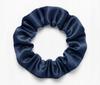 Silk Scrunchie Mulberry 6A Navy Blue S Premium