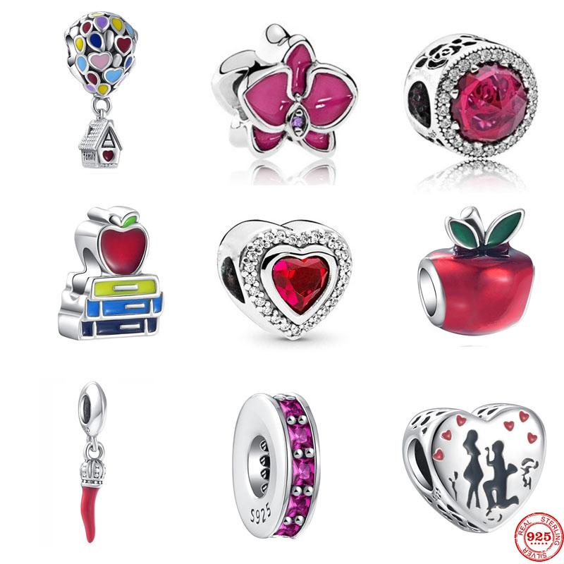 New Red Spaver Colorful Ballon Fish Diy Fine Beads Fit Original Fashion Charms Silver 925 Sterling Bracelet Jewelry F067