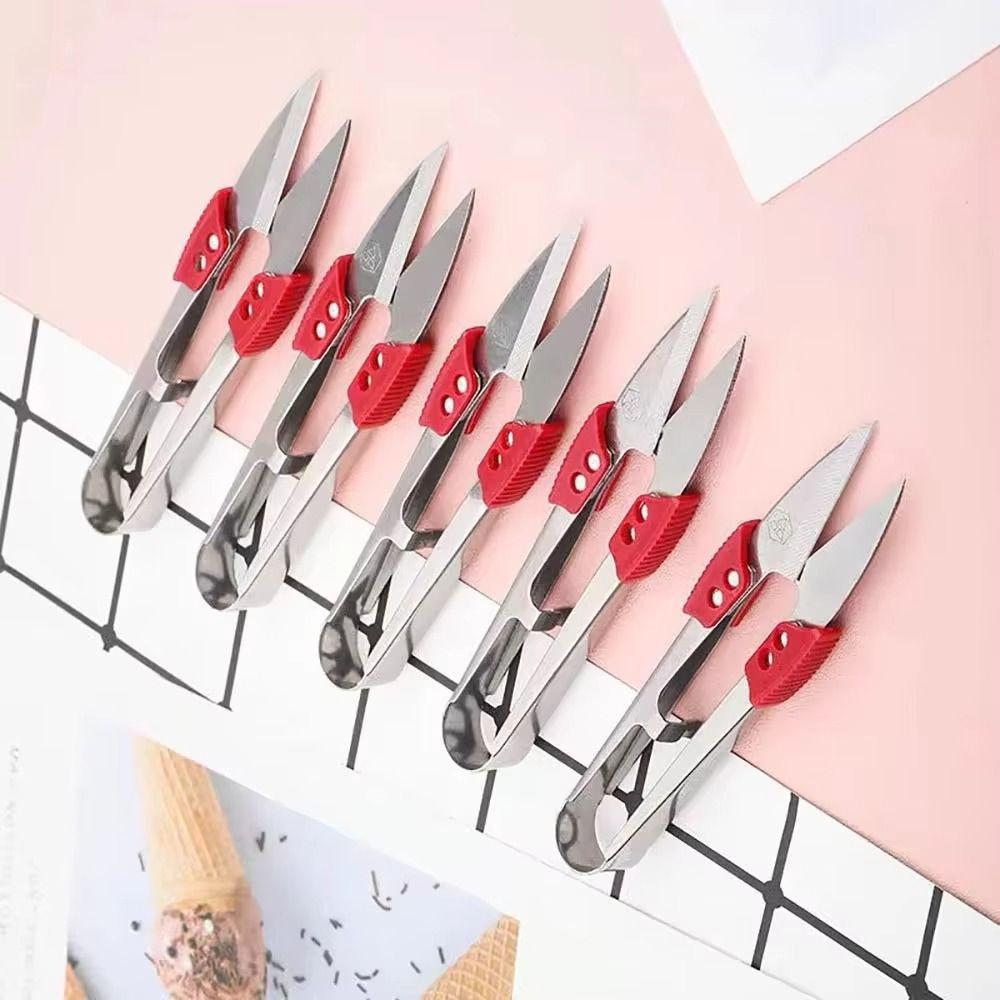 Stainless Steel U Thread Scissors Clippers Fabric Cutting Sewing Scissors Sharp Blades Precision Cutting Yarn Shears Craft Work