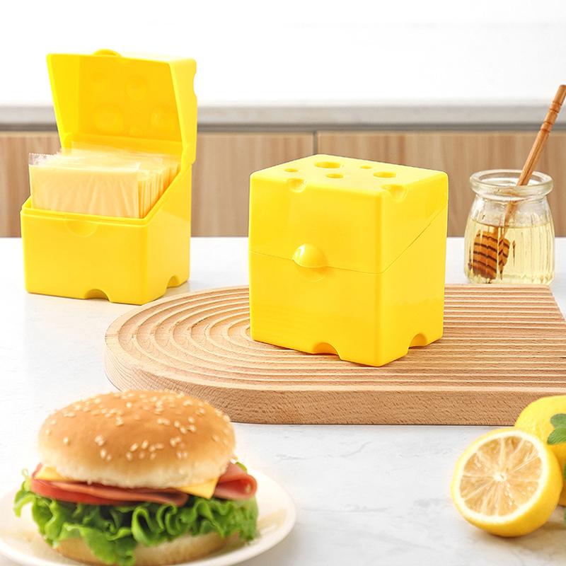 Creative Cheese-Shaped Storage Box Kitchen Refrigerator Cheese Slice Storage Container Fruit Snack Box Refrigerator Organizer