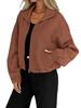 Autumn and Winter Turtleneck Zip Drawstring Pocket Women's Loose Baseball Jacket