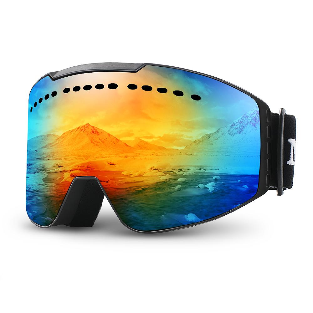 Maxjuli Skibrille UV-Schutz Antibeschlag Schneebrille für Herren Damen Jugendbrille M2