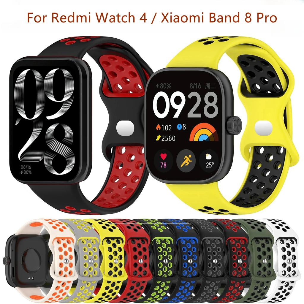 Klassisches atmungsaktives Silikonarmband für Redmi Watch 4 für Xiaomi Band 8 Pro Ersatzarmband Weiches TPU Watch4 Uhrenarmband Armband