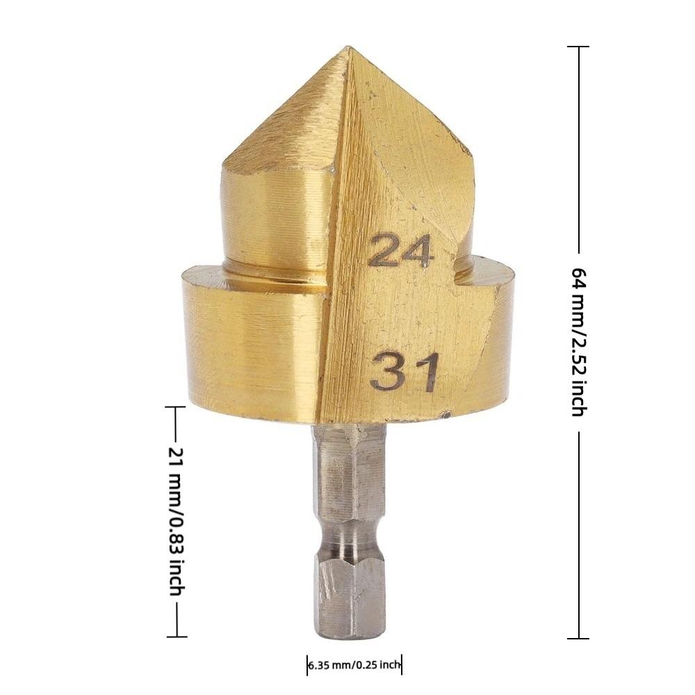 24-31mm Blade Diameter Stepped Drill Bit 1/4 Inch Shank Hole Opening Drill  Water Pipe Drilling