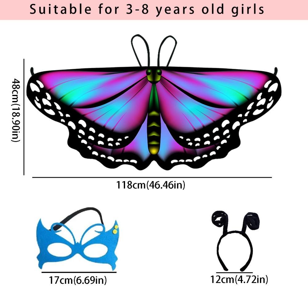 Fancy Dress Butterfly Wings Cape Colorful Kids Costume Fairy Butterfly Costume  Gift